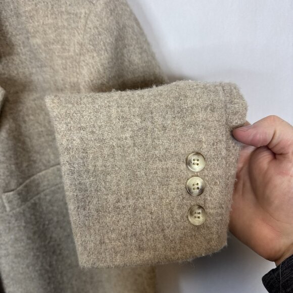 Vintage Eddie Bauer Women’s Wool Blazer Jacket Beige 100% Wool USA‎ Size L - Picture 2 of 6
